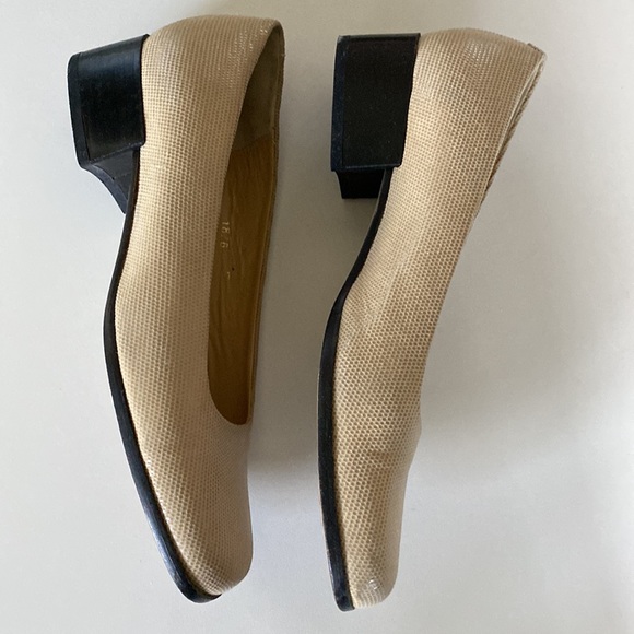 EUC Vintage Fantasy Per Ramas Snakeskin Embossed Leather Heels - Picture 2 of 11